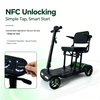 Magnesium Alloy Brushless Motor 4-Wheel Mobility Scooter with Smart NFC Unlock